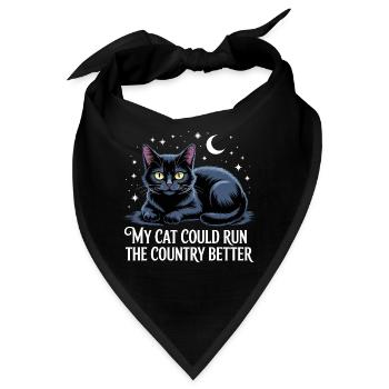 Meine Katze würde das Land besser regieren - Bandana - Schwarz - Vorne
