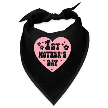 Erster Muttertag Mama - Bandana - Schwarz - Vorne