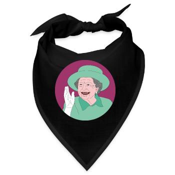 Retro Shirt Design der Queen Elisabeth II. - Bandana - Schwarz - Vorne