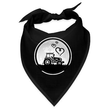Traktor Traktorfahrer Schlepper "Traktor-Liebe" - Bandana - Schwarz - Vorne