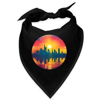 Bottrop Skyline - Bandana - Schwarz - Vorne