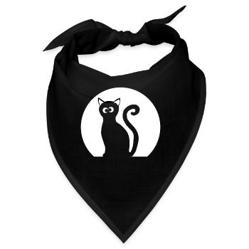 Katze im Vollmond - Bandana - Schwarz - Vorne