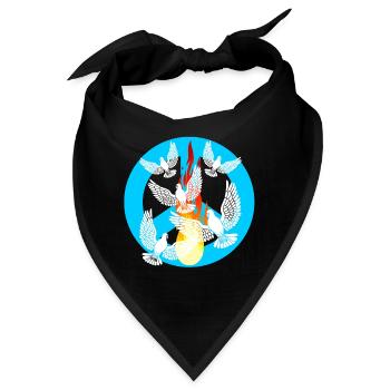 Peace Friedenstauben Weltfrieden Friedensbewegung - Bandana - Schwarz - Vorne