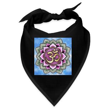 Om Zeichen in Lotusblume - Bandana - Schwarz - Vorne