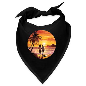 Strand Romantisches Paar - Bandana - Schwarz - Vorne