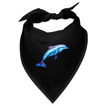 Delphin -lebendige Farben - Lebendige Marine - Bandana - Schwarz - Vorne