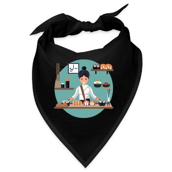 Sushi Mädchen - Bandana - Schwarz - Vorne