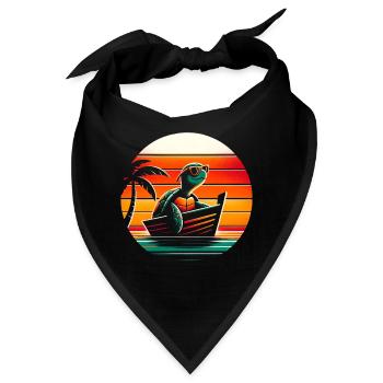 Schildkröte Boot Segeln - Bandana - Schwarz - Vorne
