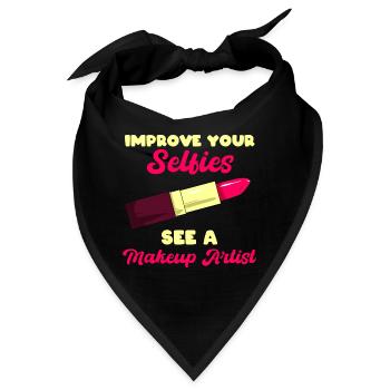 Lustiger Maskenbildner Kosmetiker - Bandana - Schwarz - Vorne