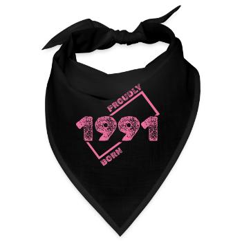 Geboren 1991 - Bandana - Schwarz - Vorne