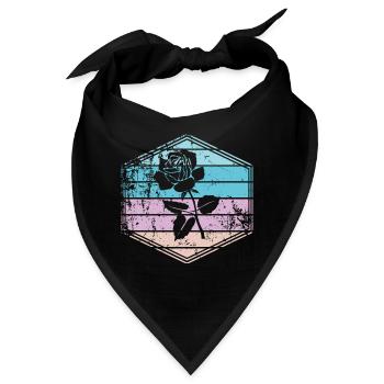 Rose - Bandana - Schwarz - Vorne