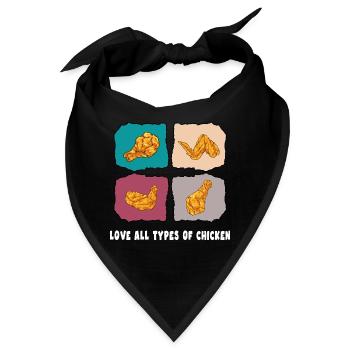 hühner "types pf chicken" chickenwings - Bandana - Schwarz - Vorne
