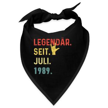35th Birthday Man Woman Legendary Since July 1989 - Bandana - Schwarz - Vorne