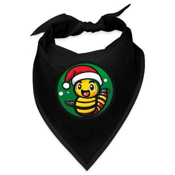 Wurm Weihnachten Tier - Bandana - Schwarz - Vorne