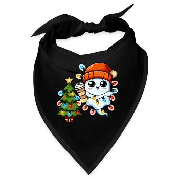 Weihnachtsgeist Lichterkette Weihnachtsbaum - Bandana - Schwarz - Vorne