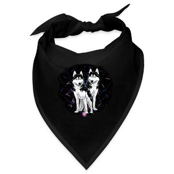 Husky Hunde Hund Haustiere Hundehalter Rassehund - Bandana - Schwarz - Vorne