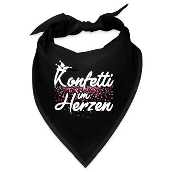 Konfetti im Herzen Fasching Karneval Konfetti - Bandana - Schwarz - Vorne