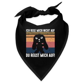 Ich rege mich nicht auf genervter Hase - Bandana - Schwarz - Vorne