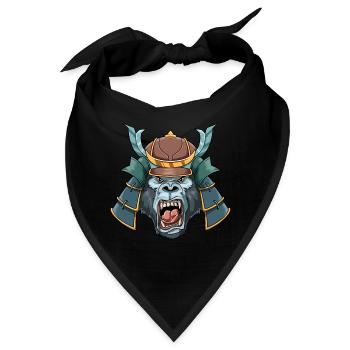 Japanischer Samurai-Gorilla - Katana-Kämpfer - Bandana - Schwarz - Vorne