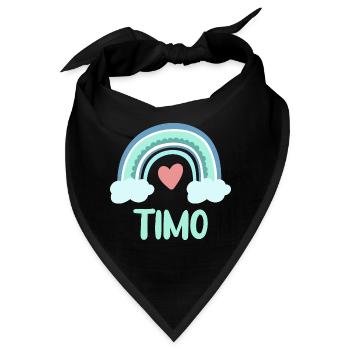 Timo Name Regenbogen Baby - Bandana - Schwarz - Vorne
