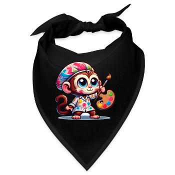 Cute Monkey Artist - Bandana - Schwarz - Vorne