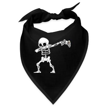 Halloween Dabbing Skeleton Gamer - Bandana - Schwarz - Vorne