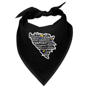 Cevapcici Bosnien Hackfleisch Wurst - Bandana - Schwarz - Vorne