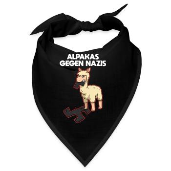 Alpakas gegen Nazis - Bandana - Schwarz - Vorne