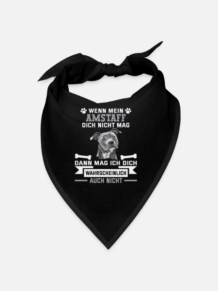 Hunde Spruch American Staffordshire Terrier - Bandana - Schwarz - Vorne