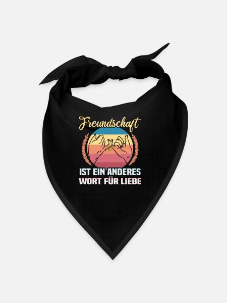 Freundschafts Geschenk für guten Freund - Bandana - Schwarz - Vorne