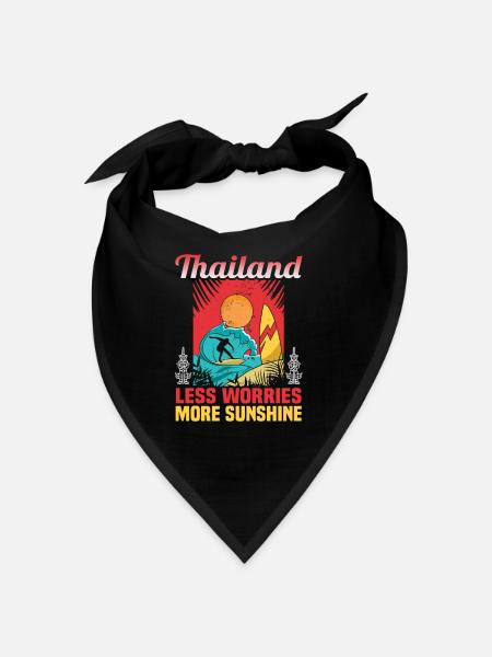 Thailand Strandurlaub am Meer Design Strandmotiv - Bandana - Schwarz - Vorne