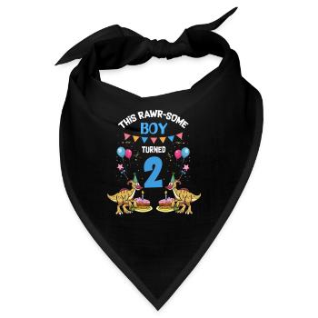 Parasaurolophus Buben Design Geburtstagsparty - Bandana - Schwarz - Vorne