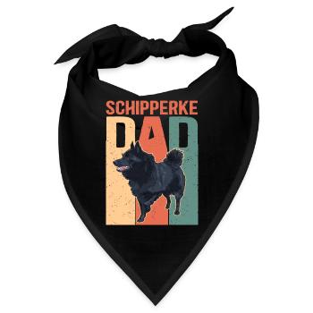 Schipperke Dad Hundebesitzer Hundepapa Geschenk - Bandana - Schwarz - Vorne