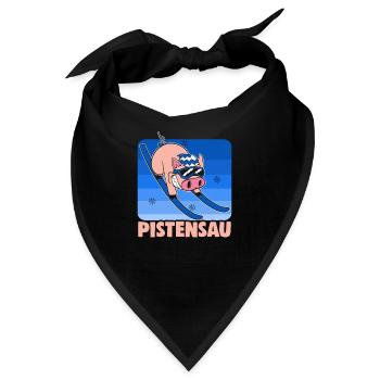 Skifahrer Pistensau Ski - Bandana - Schwarz - Vorne
