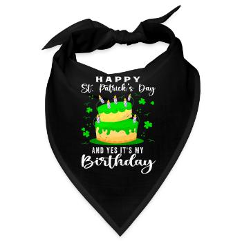 Happy St Patrick's Day & Birthday in One : Irish - Bandana - Schwarz - Vorne