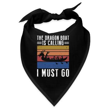 Drachenboot und Drachenboot Crew - Bandana - Schwarz - Vorne