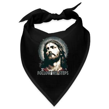 Christliche Zitate Designs Follow His Steps - Bandana - Schwarz - Vorne
