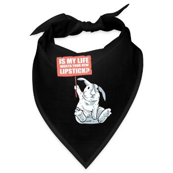 Kaninchen und Lippenstift Naturschützer - Bandana - Schwarz - Vorne