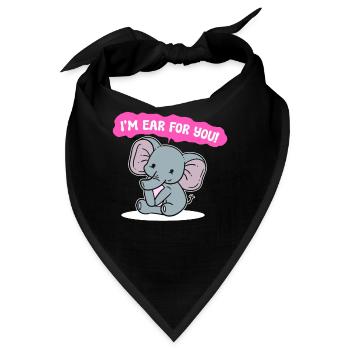 Elefant -Wortspiele Tierpfleger - Bandana - Schwarz - Vorne
