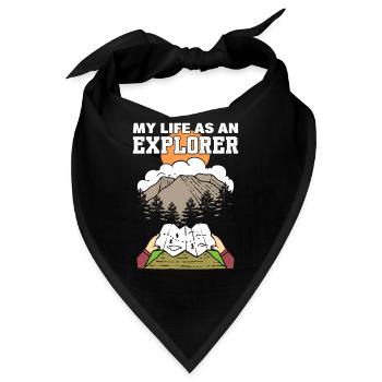 My Life As An Explorer Backpacker - Bandana - Schwarz - Vorne