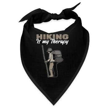 Hiking Is My Therapy Bergführer - Bandana - Schwarz - Vorne