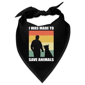 I Was Made To Save Animals Tierarzt - Bandana - Schwarz - Vorne