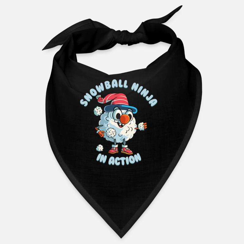 Bataille de boules de neige - Snowball Ninja en action Bandana