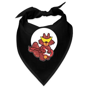 Funky Eichhörnchen Gitarrenspieler - Bandana - Schwarz - Vorne