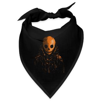 Skelett Kopffigur mit Umhang, HAlloween - Bandana - Schwarz - Vorne