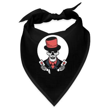 Skelett -Pokerkarten Zauberer - Bandana - Schwarz - Vorne