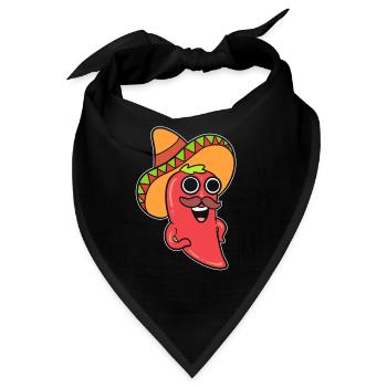 Lachender Chili -Pfeffer Komiker - Bandana - Schwarz - Vorne