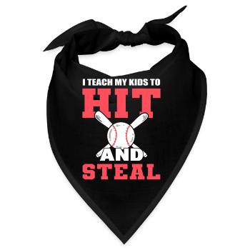 I Teach My Kids To Hit And Steal Baseballspieler - Bandana - Schwarz - Vorne