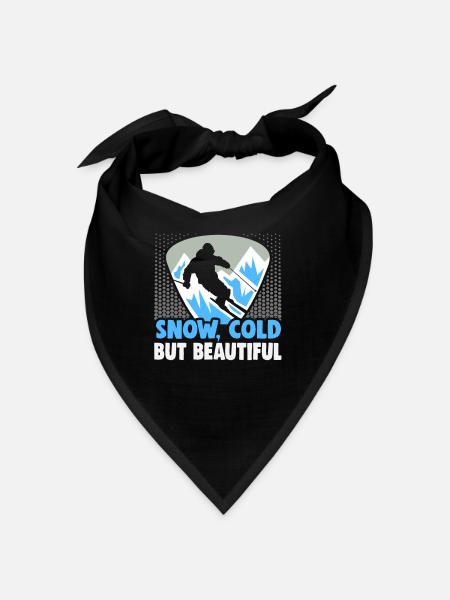 Skieurs Neige, froid mais beau Ski - Bandana - noir - Devant