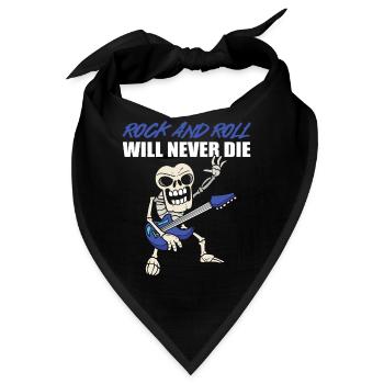 Rock & Roll Will Never Die Gitarrenspieler - Bandana - Schwarz - Vorne
